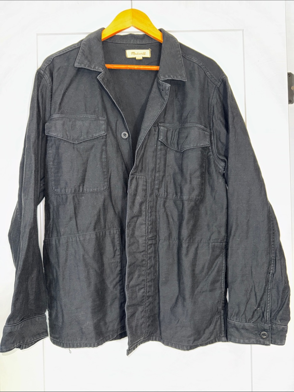 Madewell Black Field Jacket Sz Small 100% cotton Gorpcore minimalist